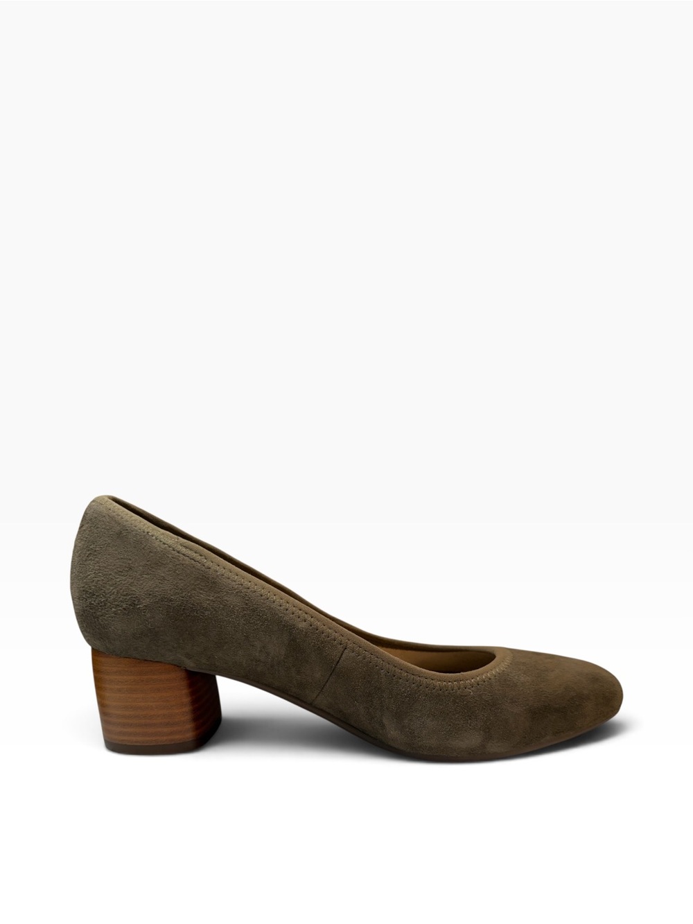 Earth Rellia Olive Suede Comfort Block Heel Pumps 9.5M NWOT
